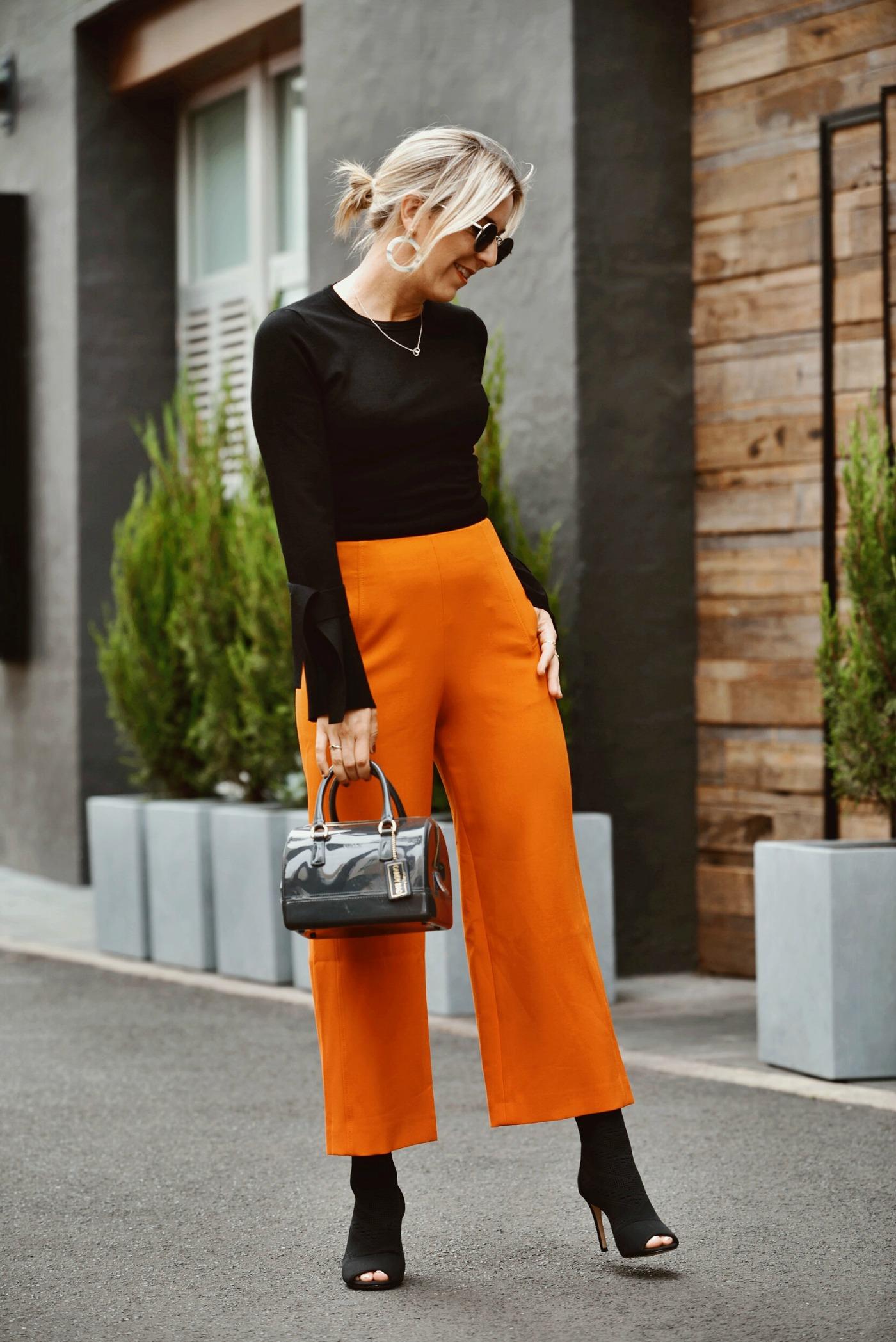 culottes with ankle boots